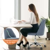 Armless Office Chair with Wheels, Adjustable Lumbar Support (Blue) New