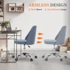 Armless Office Chair with Wheels, Adjustable Lumbar Support (Blue) New
