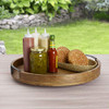 Gourmet Basics by Mikasa 5261664 Round Lazy Susan Serving Tray, 18" x 18", Mango New