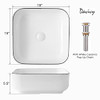 Davivy 15'' Square Vessel Sink, Bathroom Sinks Above Counter, B0B1P6G8SK New