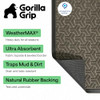 GORILLA GRIP WeatherMAX Door Mat, 35x23, Gray Geometric New