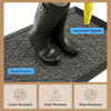 GORILLA GRIP WeatherMAX Door Mat, 35x23, Gray Geometric New