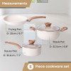 Nuovva 5pc Cream Granite Non-Stick Pots and Pans Set Induction Hob Cookware New
