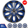 Swiss Drive Hubcap 14" Set of 4 Luxurious Blue Black Design Automotive Wheels