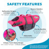Outward Hound Granby Splash Dog Life Jacket, Life Vest, Pink, XL New