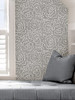 NuWallpaper Charcoal Saraya Peel and Stick Wallpaper Grey 20.5 in x 18 ft New