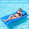 SWIMLINE FABRIC COVERED POOL FLOAT LOUNGER 72"L X 38"W - BLUE/BLACK