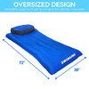 SWIMLINE FABRIC COVERED POOL FLOAT LOUNGER 72"L X 38"W - BLUE/BLACK