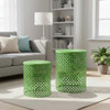 Set of 2 Outdoor Side Table, Garden Stool Metal Accent Table Modern B0DBHQ3YFH New