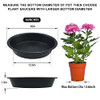 TITE Plant Saucer 16 inch, Heavy Large Planter Durable Thicker Plastic - Black New