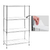 EZPEAKS Chrome 4-Shelf Shelving Unit with Shelf Liners Set 30W x 14D x 47H New