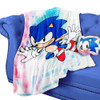 JUST FUNKY Sonic The Hedgehog Tie-Dye 45 x 60 Inch Fleece Throw Blanket & Pillow New
