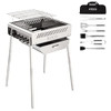 ICECO Charcoal Grill Accessories Portable BBQ Stainless Steel Folded - Silver New