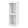 IRIS USA 2-Tier Cubby Storage Bookshelf 8" Wide B09BGRTJ9Y - White New