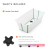 Stokke Flexi Bath Portable Baby Bathtub Heat-Sensitive Plug White Aqua New