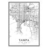 USA FL Tampa Black＆White Minimalist Art 20×28 City Map Painting Poster New