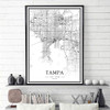 USA FL Tampa Black＆White Minimalist Art 20×28 City Map Painting Poster New