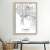 USA FL Tampa Black＆White Minimalist Art 20×28 City Map Painting Poster New
