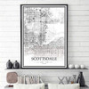 USA AZ Scottsdale Black＆White Minimalist Art 20×28 City Map Painting Poster New