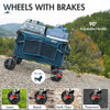 Portal 350L Collapsible Wagon Cart, Removable Canopy,270LB Cart Blue/Deep Ocean