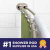 Zenna Home Double Curved Shower Curtain Rod, No Drill, 50-72" - Satin Nickel New