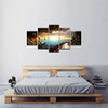 Sunset Seagulls Stone Scene Landscape Picture Modern Painting CG-5420-5P-60x32 New