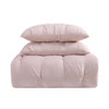TRULY SOFT Pleated Oeko-TEX Duvet Set Blush Polyester 3-Piece King New