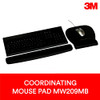 3M WR209MB Foam Wrist Rest Compact Size Antimicrobial Product Protection - Black New