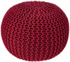 REDEARTH Round Pouf Ottoman Hand Knitted Boho Poof Footrest B07RZLGQJ8 - Red New