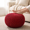 REDEARTH Round Pouf Ottoman Hand Knitted Boho Poof Footrest B07RZLGQJ8 - Red New