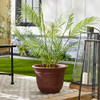 The HC Companies Sierra Round Self-Watering Pot Plastic (13” Rustic Redstone) New