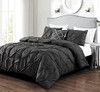 Casa Platino King Comforter Set 4 Piece - All Season (King, Dark Grey) New