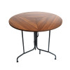 BiggerFire 35.4" MDF Round Folding Dining Table W/ Wheel B09YNP9LGW - Black New