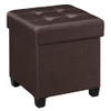 SONGMICS 15.7 Inches Storage Ottoman, Padded Folding Footrest, Chest with Lid New