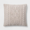Oversized Square Cable Knit Chenille Throw Pillow - Cream New