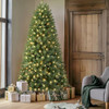 SHARECONN 7.5FT PRELIT ARTIFICIAL HINGED CHRISTMAS TREE LIGHTS 350 WARM WHITE