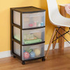 Sterilite 3 Drawer Cart 2 Pack Black New