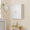Elegant Home Fashions Stratford Removable 2 Door Wall Cabinet - White New
