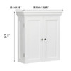 Elegant Home Fashions Stratford Removable 2 Door Wall Cabinet - White New