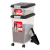IRIS USA 30 lb + 11 lb Airtight Pet Food Storage Containers with Wheels New