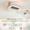 OLUZO Retro Bladeless Ceiling Fan with Light Bladeless Fan Dimmable - White New