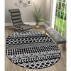 CAMILSON Boho Moroccan Black and White Oval Rug Geometric Diamond 5x7 Area New