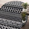 CAMILSON Boho Moroccan Black and White Oval Rug Geometric Diamond 5x7 Area New