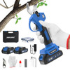 AZZUNO CORDLESS ELECTRIC PRUNING SHEARS LCD SK5 BLADES 2 BATTERIES - BLUE/BLACK