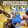 AZZUNO CORDLESS ELECTRIC PRUNING SHEARS LCD SK5 BLADES 2 BATTERIES - BLUE/BLACK