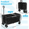 ARTIST'S DREAM HEAVY DUTY FOLDING WAGON, 220L LARGE CAPACITY, 450 LBS - BLACK