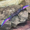 IWROT DARK BAT KNIGHT DOUBLE BLADE FOLDING POCKET KNIFE SPRING ASSIST - BLACK