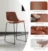 NEWBULIG 26 INCH COUNTER HEIGHT BAR STOOLS SET OF 2 - BROWN New