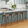 HAOBO Home 24" Metal Bar Stools Counter Height Stool Set of 4 B075RV43RP -NEW New