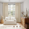 JOYWELL EXTRA LONG LINEN CURTAINS 120 INCHES FOR LIVING ROOM - EGGSHELL BEIGE